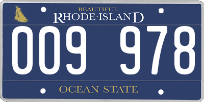 RI license plate 009978