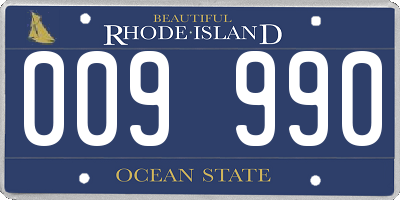 RI license plate 009990