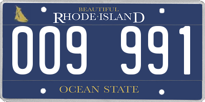 RI license plate 009991