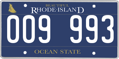 RI license plate 009993