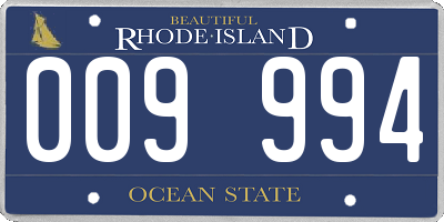 RI license plate 009994