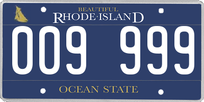 RI license plate 009999