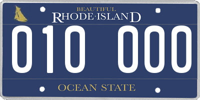 RI license plate 010000