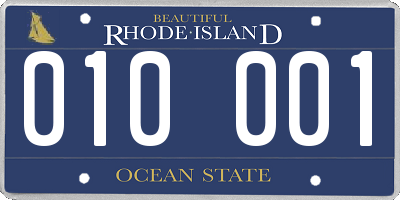 RI license plate 010001