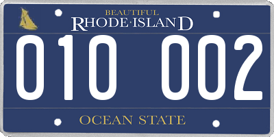 RI license plate 010002