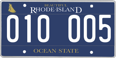 RI license plate 010005