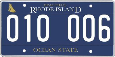 RI license plate 010006