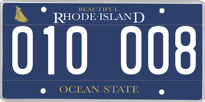 RI license plate 010008