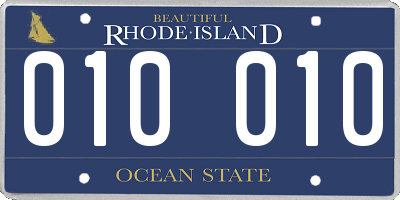 RI license plate 010010
