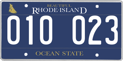 RI license plate 010023