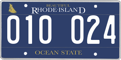 RI license plate 010024