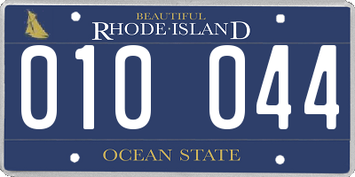 RI license plate 010044