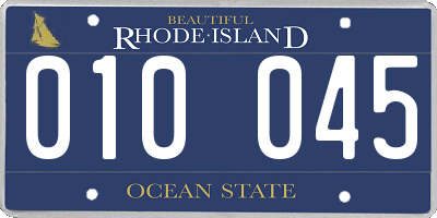 RI license plate 010045