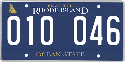 RI license plate 010046
