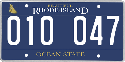 RI license plate 010047