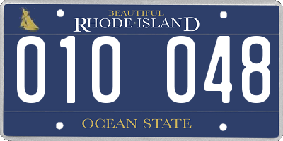 RI license plate 010048