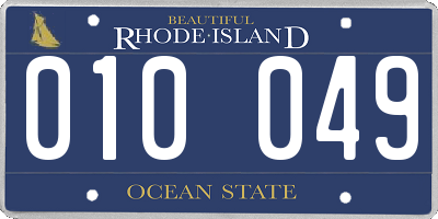 RI license plate 010049