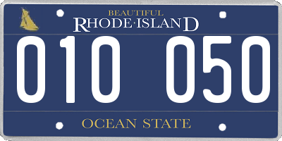 RI license plate 010050