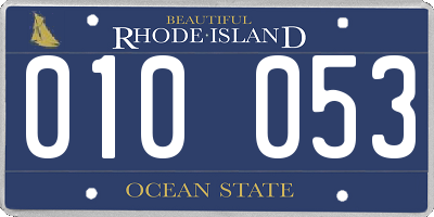 RI license plate 010053