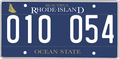 RI license plate 010054