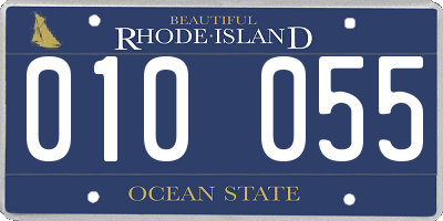 RI license plate 010055