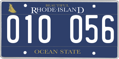 RI license plate 010056