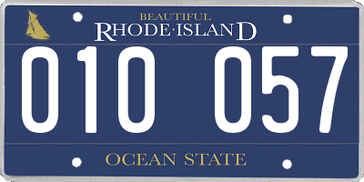 RI license plate 010057