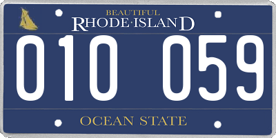 RI license plate 010059