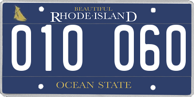 RI license plate 010060
