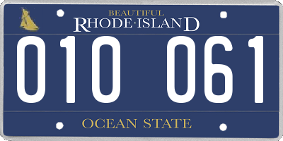 RI license plate 010061