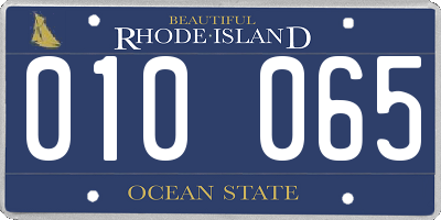 RI license plate 010065