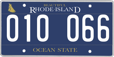 RI license plate 010066