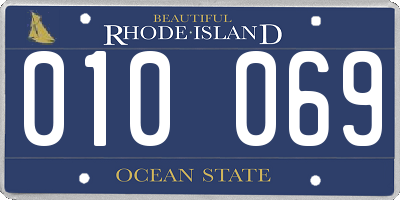 RI license plate 010069