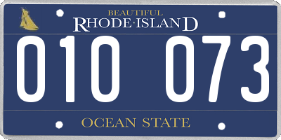 RI license plate 010073