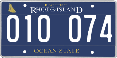 RI license plate 010074
