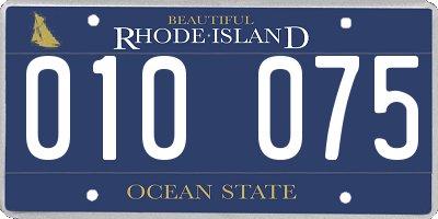 RI license plate 010075