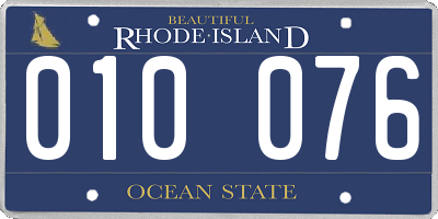 RI license plate 010076