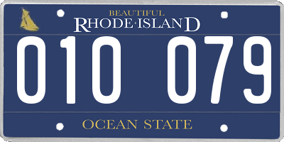 RI license plate 010079