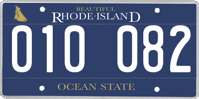 RI license plate 010082