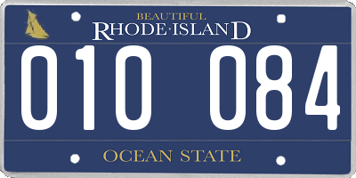 RI license plate 010084