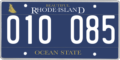 RI license plate 010085