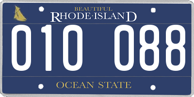 RI license plate 010088