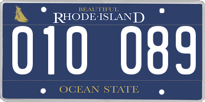 RI license plate 010089