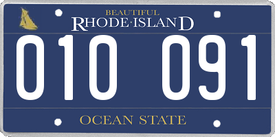 RI license plate 010091