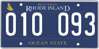 RI license plate 010093