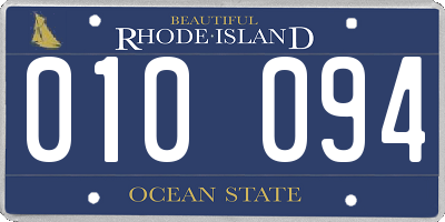 RI license plate 010094