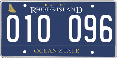 RI license plate 010096