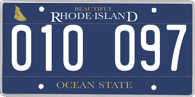 RI license plate 010097