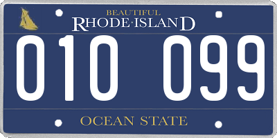RI license plate 010099