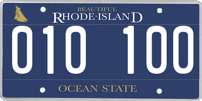 RI license plate 010100